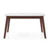 Lunar Solid Wood and Carrara White 6 Seater Dining Table in Honey Finish