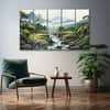 The Castle Decor Mountain Sea Landscape Wall Art Set of 5 27x48 Inch
