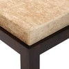 Irish Sheesham Wood Coffee Table With 2 Stools Set In Dark Walnut Finish & Ivory Sparkle Velvet Fabric Cushions