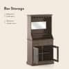 Riveria Solid Wood Bar Cabinet (Danish Walnut Finish)