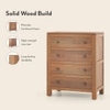 Walter Solid Wood Chest of Drawers in Amber Walnut Finish