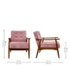 Armari Boucle Fabric Arm Chair in Pink Colour