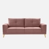 Nency Velvet 3 seater Sofa Peach