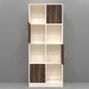 8 Shelves Semi Open Multipurpose Matrix Kitchen Cabinet In Cochwood Brown & Highland Pine Finish