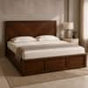 Vanya Solid Wood Comfort King Bed Hydraulic Storage Provincial Teak Finish Mattress 72 x 78 Inches