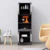 Hexa Red Crockery Unit Multipurpose Wooden Storage Cabinet in Slate Grey Colour