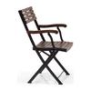 Masai Solid Wood Outdoor Arm Chair in Dark Teak Colour - Set of 1