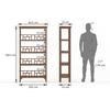 Enid Solid Wood Bookshelf in Amber Walnut Finish