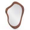 Oura Solid Wood Organic Wall Mirror in Teak Finish
