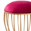 Lush Velvet Cage Metallic Stool in Maroon Color Set of 2