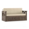 Bram 3 Seater Pull Out Sofa Cum Bed in Danish Walnut Finish with Macadamia Brown Colour