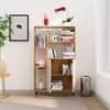 Hexa Engineered Wood Bookshelf Multipurpose Storage Rack in Giant Wood and Frosty White Colour