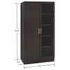 Celestia Double Door Bookshelf cum Crockery Cabinet with Toughened Glass in Antique Ebony Colour