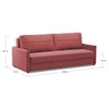 Alta 3 Seater Pull Out Sofa cum Bed  in Pink Colour