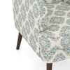 Genoa Fabric Wing Chair in Aqua Fleur Damask Colour
