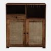 Glenmoor Solid Wood Bar Cabinet in Rustic Teak Finish