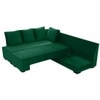 Melo 3 Seater Left Sectional Velvet Sofa Cum Bed in Green colour
