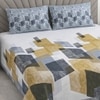 Multicolor Abstract 400 Tc  Cotton Flat  Super King Size Bedsheet With 2 Pillow Cover