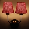Devansh Metal Electric Wall Light in Gold Colour with Maroon Shade Count of 2 Lights