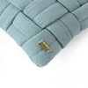Basket Knit Cadet Blue Cotton Cushion Cover 16X16 Inches