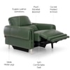 Vivian One Seater Motorized Leather Recliner in Hunter Green Colour