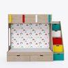 Pattern Dreams Bunk Bed  6X5 (Drawers On Wheels) In Oak & Teal Colour