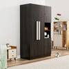 Hexa Red Wooden 4 Door Wardrobe with Hanging Space in Flower Wenge Colour