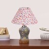 Devansh Conical Multi Cotton Shade Lamp With Wood & Mosaic Glass Base For Decoration/Office/Home/Gifting/Study For Decoration/Office/Home/Gifting/Study -(10X10X14.5) Inches -A