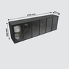 Aluminium Black Profile 6 Fluted Glass Handless Shutters Wall Cabinet In Slate Grey Finish