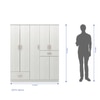 Ren 5 Door Engineered Wood Wardrobe in Silver Oak Finish