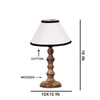 Devansh Multicolor Cotton Table Lamp With  Wood Natural Base (10X10X16) Inches)-33