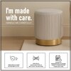 Snuggle Up Spot Velvet Pouf Stool in Beige Colour