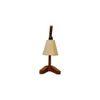 Charles Brown Wooden Table Lamp with White Jute Lampshade