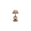 Rylie Grey cotton Table lamp with Wood & Iron Base