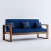 Samar Solid Wood 3 Seater  Sofa With Cushion  In Provincial Teak Finish