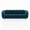 Amora 3 Seater Fabric Sofa In Night Blue Velvet Colour