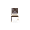 Mirasa Solid Wood Dining Chair Set Of 2 In Mango Walnut Finish With Sandshell Beige Fabric Colour