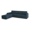 Apollo Compact Sofa (Colour : Indigo Blue, Cushion : Hard, Back Type : Regular, Seating Capacity : Left Aligned 3 Seater + Left Aligned Chaise + Ottoman)