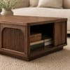 Alderley Sheesham Wood Arched Fluted Coffee Table in Walnut Finish