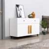 Hexa Red Multipurpose Storage Cabinet With 2 Drawer 2 Door in Frosty White Colour