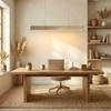 Slimline 48 Beige Solid Wood Single Hanging Light