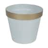Pot Planter Set Of 5 In White And Gold Colour