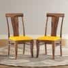 Fabio Solid Wood Dining Chair Set Of 2 In Teak Finish