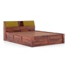 Jennings Solid Wood Queen Size Bed With Box Storage (Honey Finish)