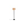 Tomas Grey Fabric Shade Floor Lamp with Black Iron Base