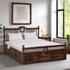 Nilaya Sheesham Wood Queen Size Bed in Provincial Teak Finish with Box Storage