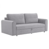 Baruna 3 Seater Velvet Pull Out Sofa Cum Bed with Storage In Grey Color