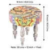 Roswell Sheesham Wood Bohemian Round Stool in Israel Print Patchwork Kantha Upholstery