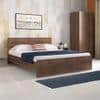 Zoey Engineered Wood Queen Size Bed In Classic Walnut Finish