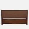 Melba Solid Sheesham Wood  King Size Hydrolic Storage Upholstered  Bed In Provincial Teak Finish